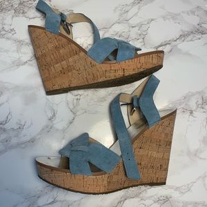 Michael Kors Blue Suede wedge Heel size 7